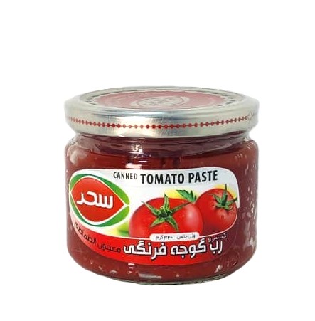 تصویر رب گوجه 340 گرمی ویژه سحر شیشه 